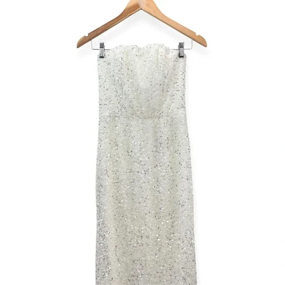 NWT Helsi Leslie Strapless Sequin Midi Dress White - Size Small -Retails $395 - Picture 6 of 16
